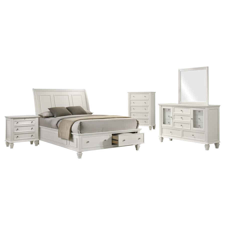 Sandy Beach 5-piece Queen Storage Bedroom Set Cream White