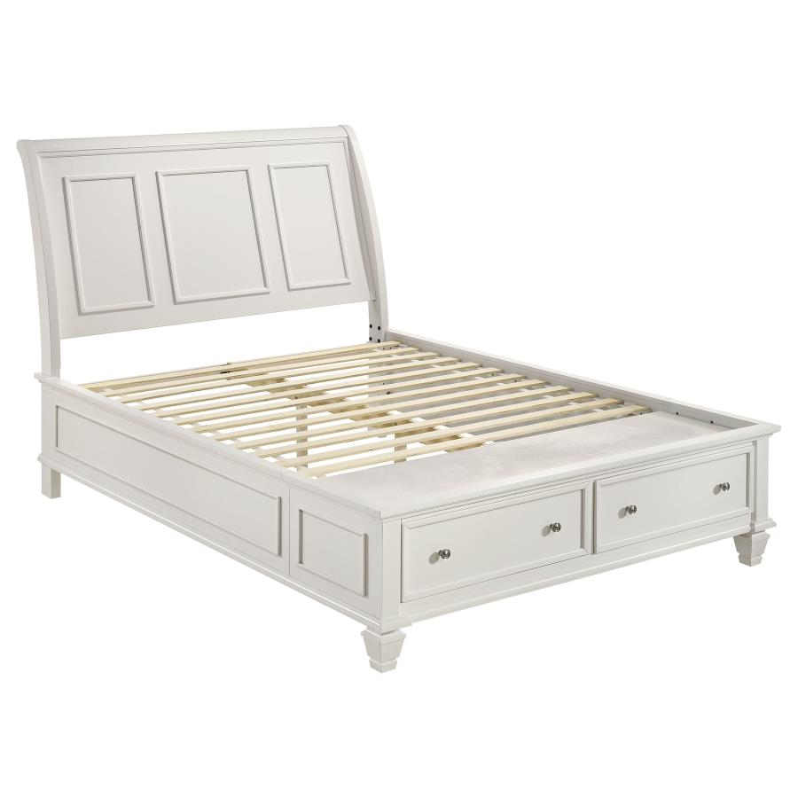 Sandy Beach 5-piece Queen Storage Bedroom Set Cream White