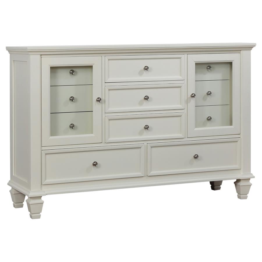 Sandy Beach 5-piece Queen Storage Bedroom Set Cream White