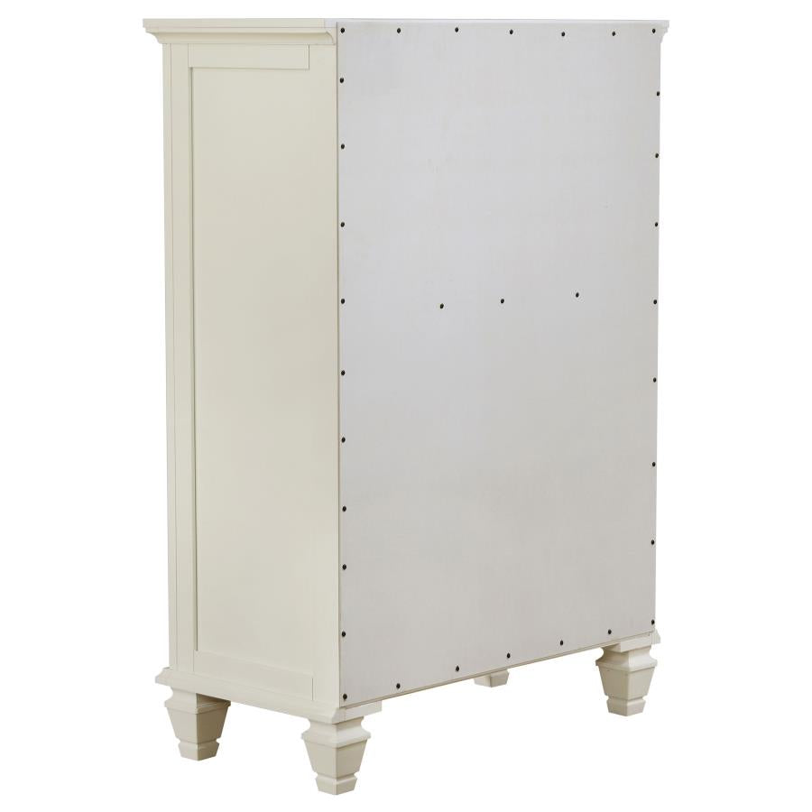 Sandy Beach 5-piece Queen Storage Bedroom Set Cream White