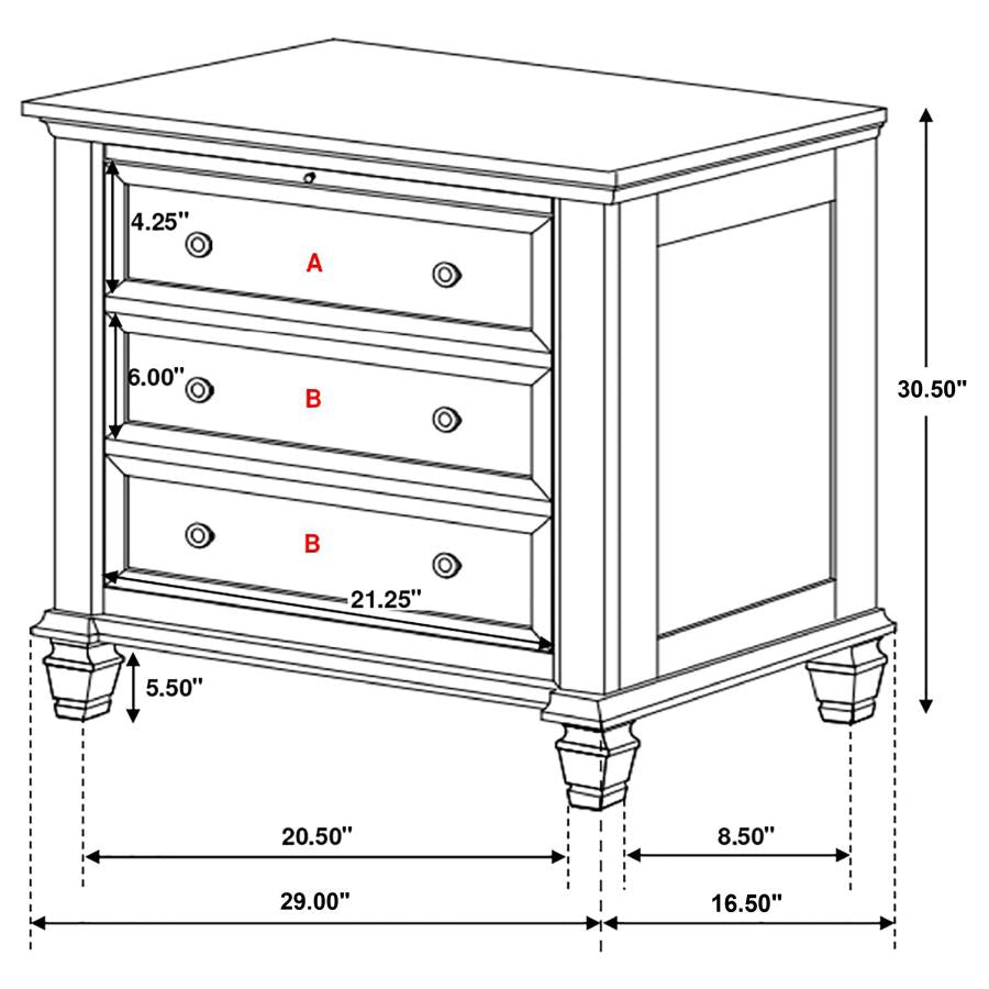 Sandy Beach 5-piece Queen Storage Bedroom Set Cream White