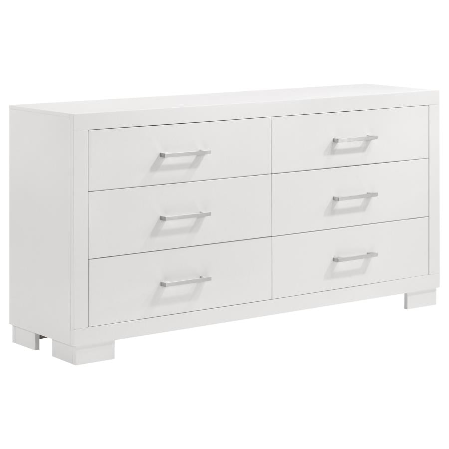 Jessica 4-piece Eastern King LED Bedroom Set Snow White