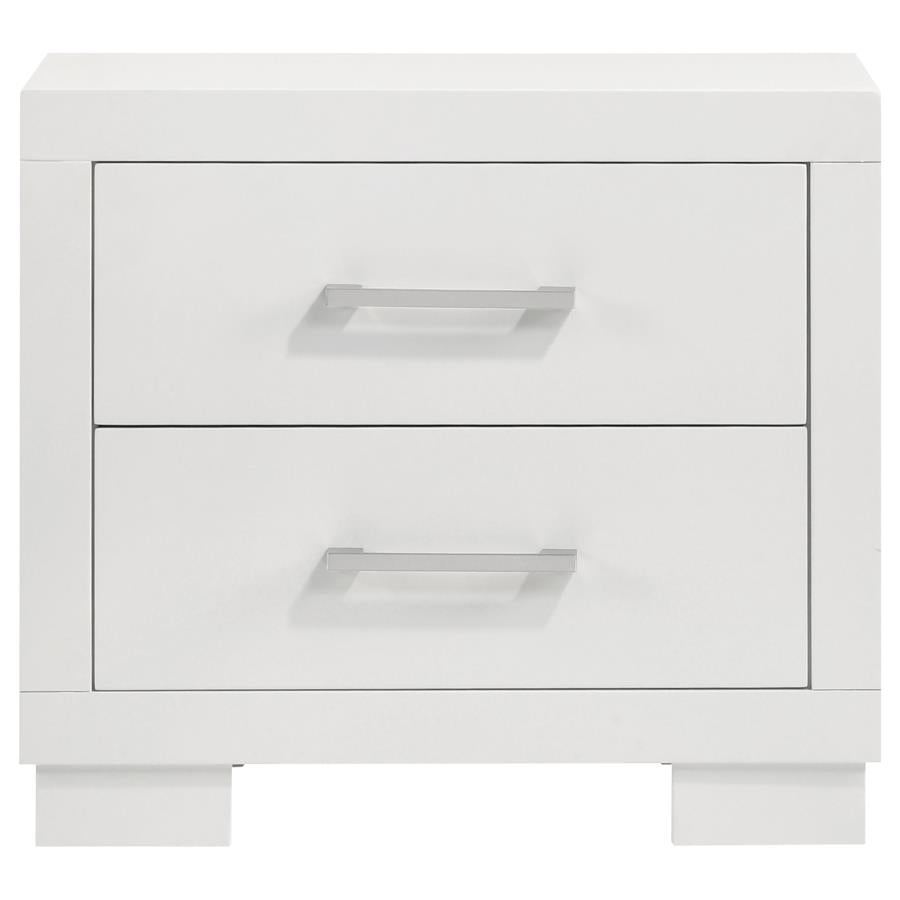 Jessica 5-piece Eastern King LED Wall Panel Bedroom Set Snow White