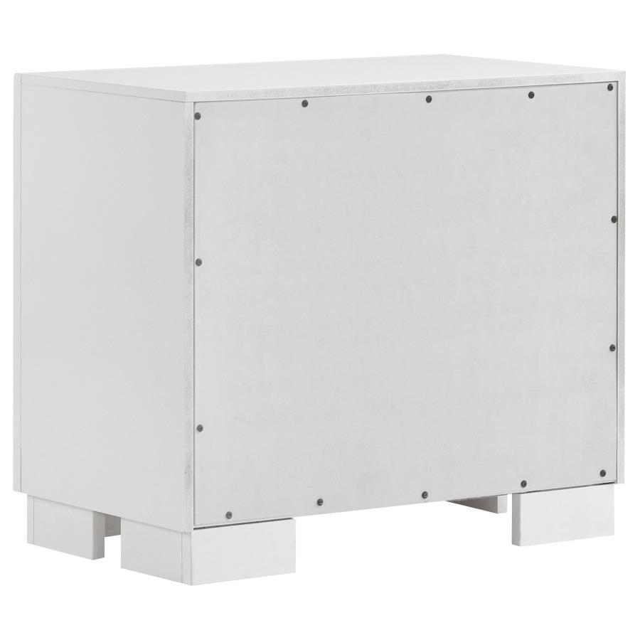 Jessica 5-piece Eastern King LED Wall Panel Bedroom Set Snow White