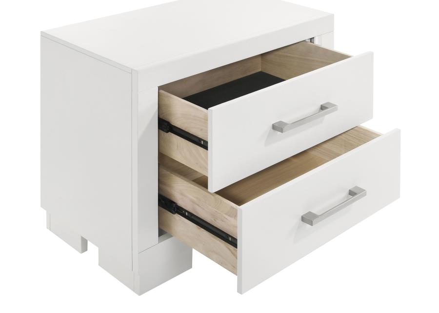 Jessica 5-piece Eastern King LED Wall Panel Bedroom Set Snow White