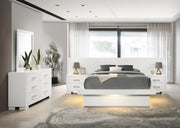 Jessica 5-piece Queen LED Wall Panel Bedroom Set Snow White