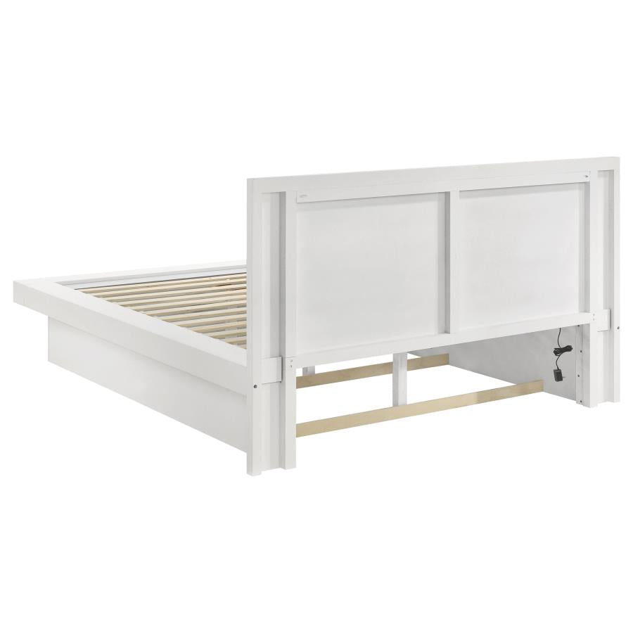 Jessica 5-piece Queen LED Wall Panel Bedroom Set Snow White