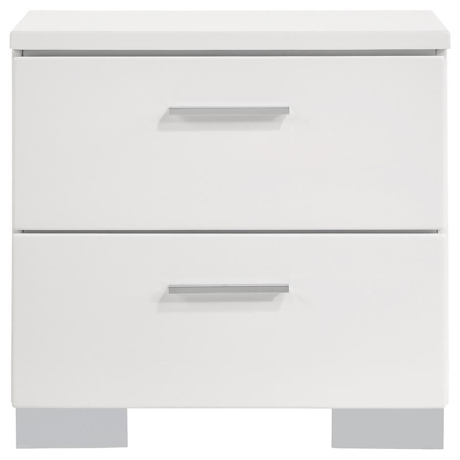 Felicity 4-piece Eastern King Bedroom Set White High Gloss