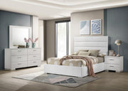 Felicity 4-piece Full Upholstered Bedroom Set White High Gloss