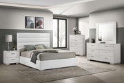 Felicity 5-piece California King Upholstered Bedroom Set White High Gloss