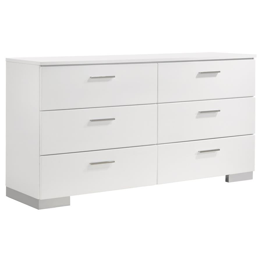 Felicity 5-piece California King Upholstered Bedroom Set White High Gloss