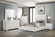 Felicity 5-piece Twin Upholstered Bedroom Set White High Gloss