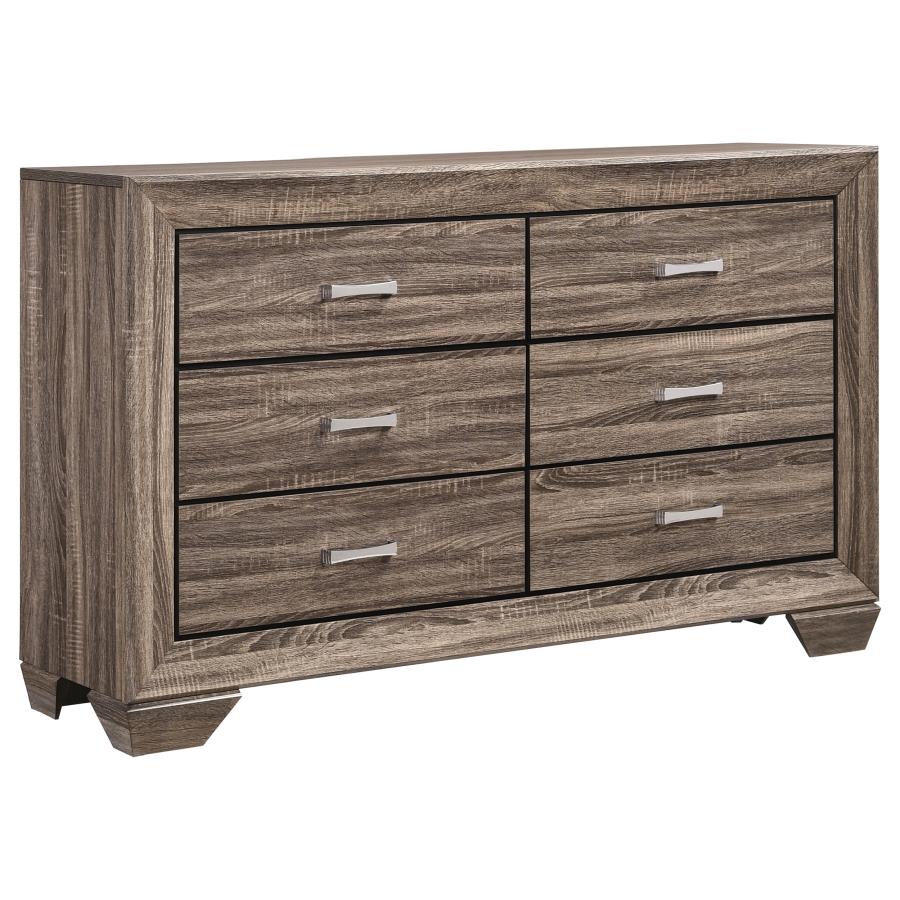 Kauffman 5-piece Eastern King Storage Bedroom Set Washed Taupe