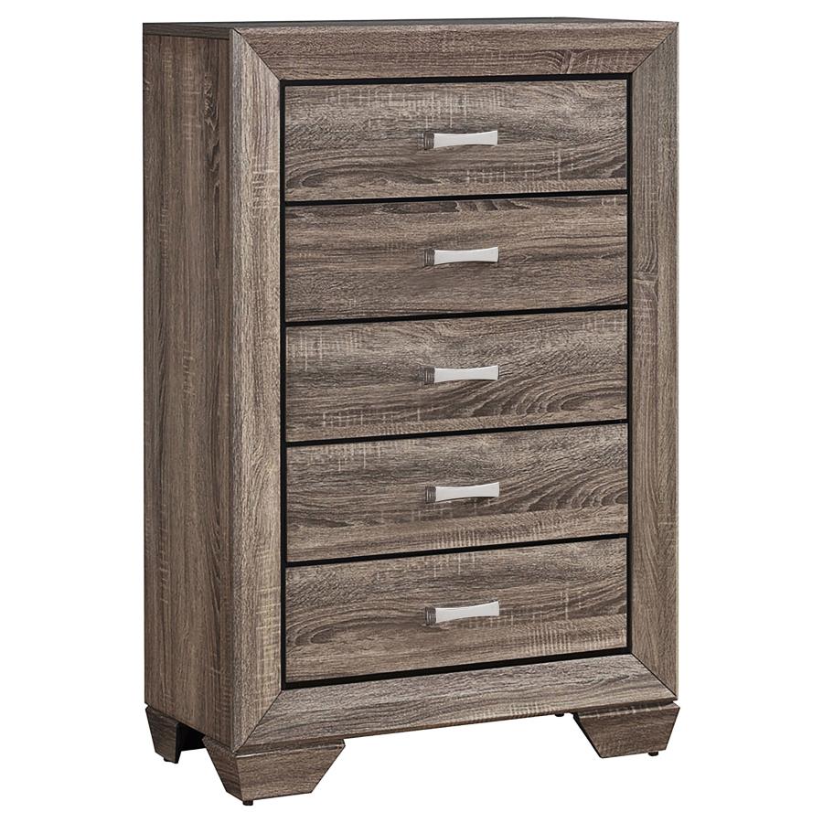 Kauffman 5-piece California King Storage Bedroom Set Washed Taupe