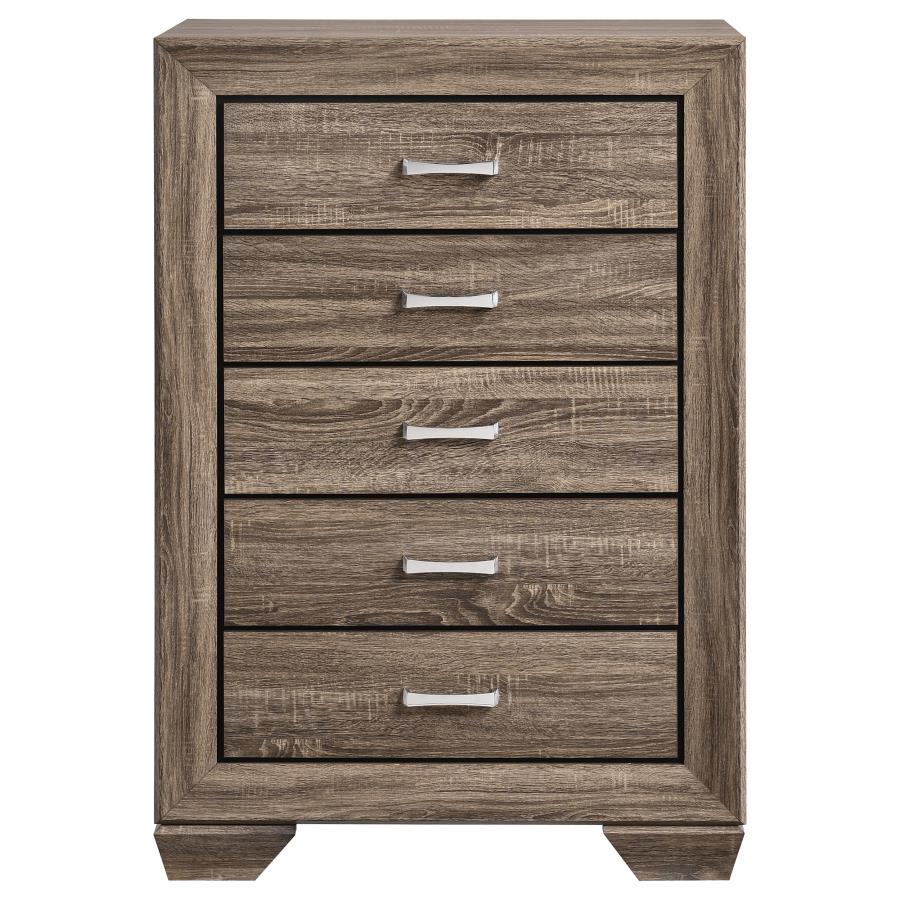 Kauffman 5-piece California King Storage Bedroom Set Washed Taupe