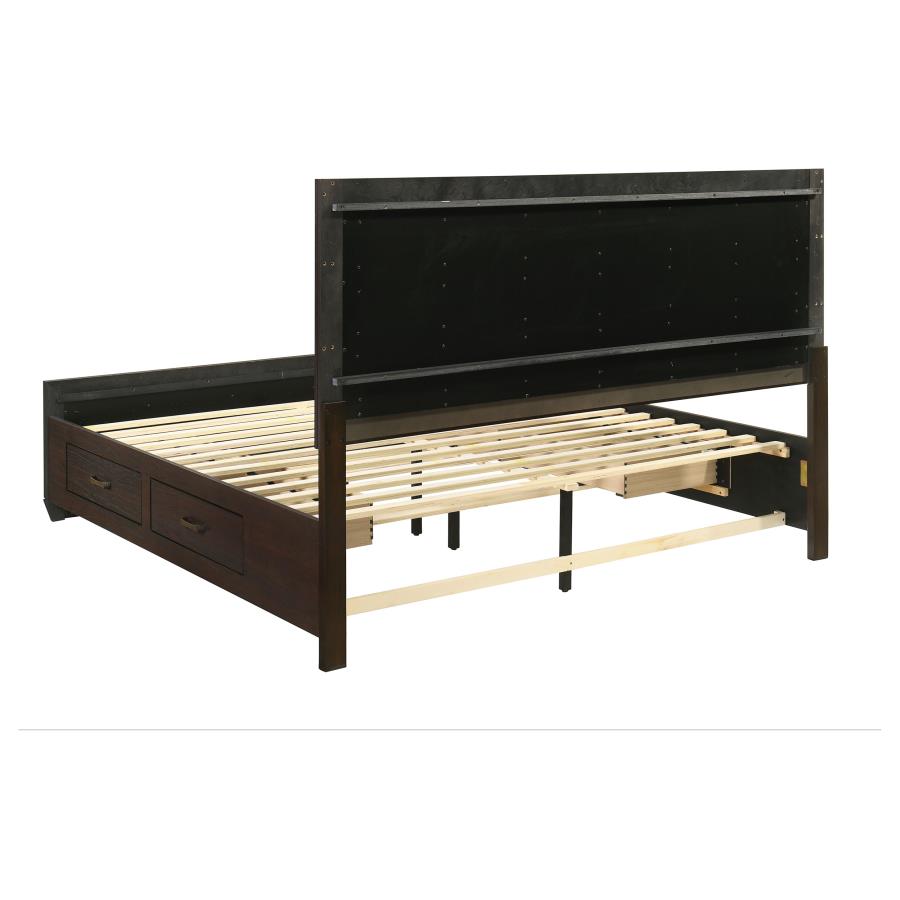 Kauffman 4-piece Eastern King Storage Bedroom Set Dark Cocoa