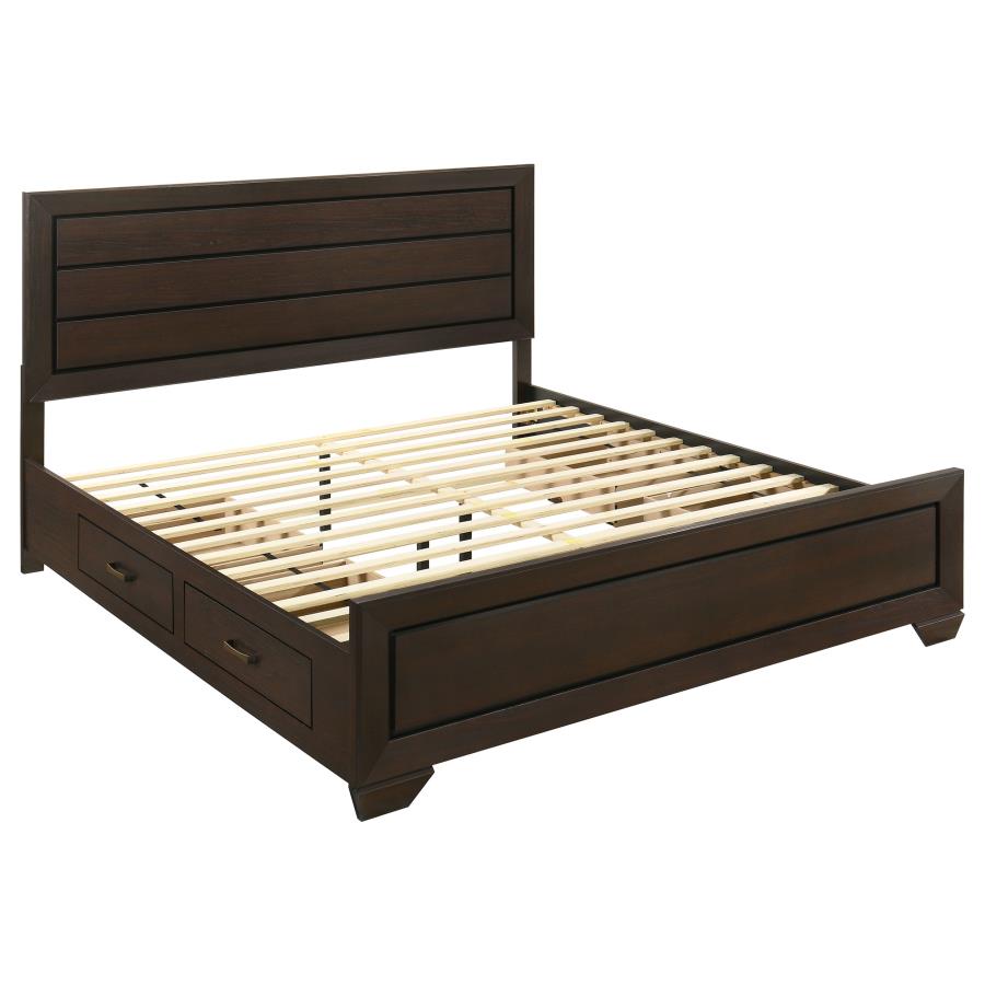 Kauffman 5-piece Eastern King Storage Bedroom Set Dark Cocoa