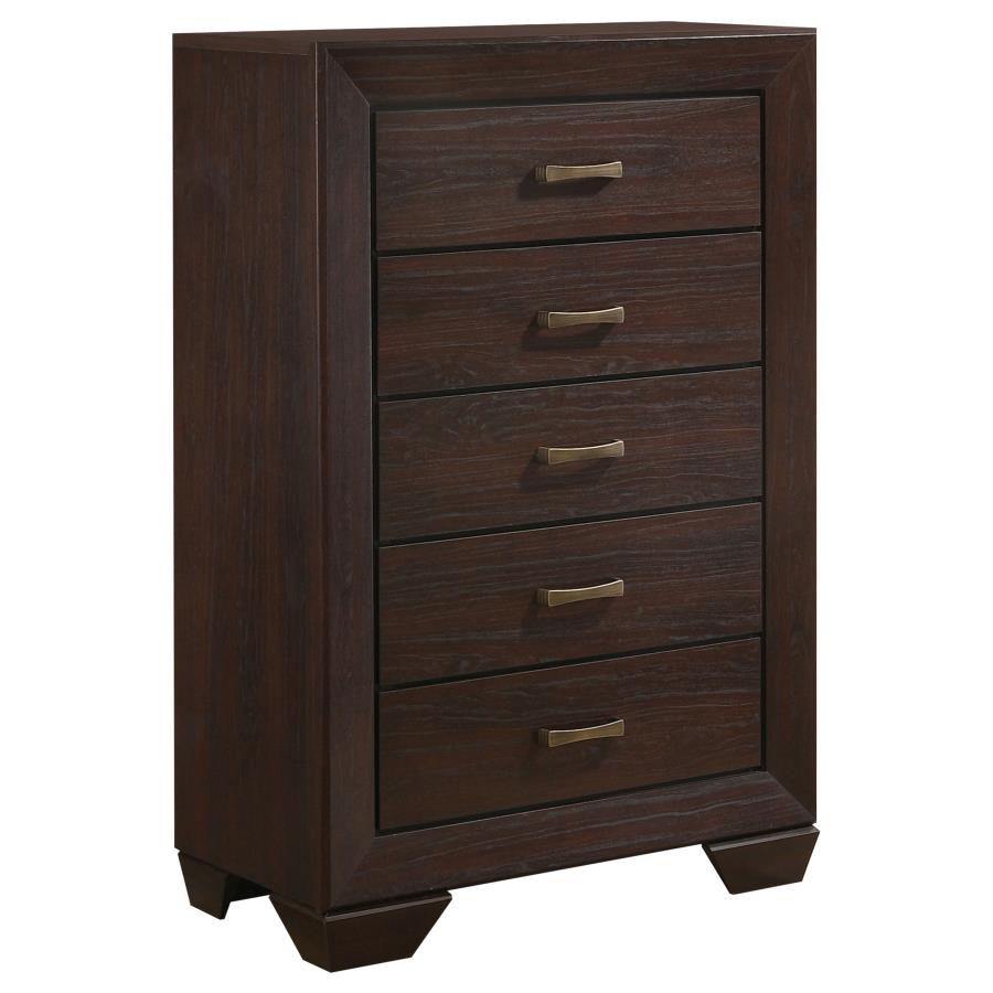 Kauffman 5-piece Eastern King Storage Bedroom Set Dark Cocoa