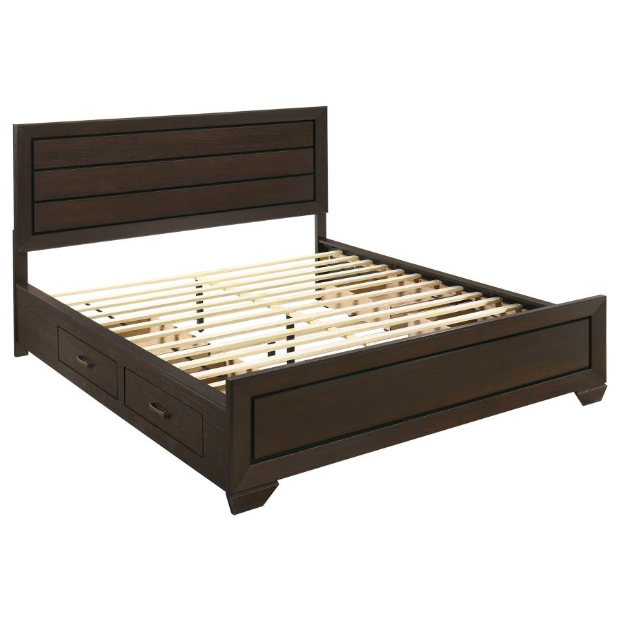 Kauffman 5-piece California King Storage Bedroom Set Dark Cocoa