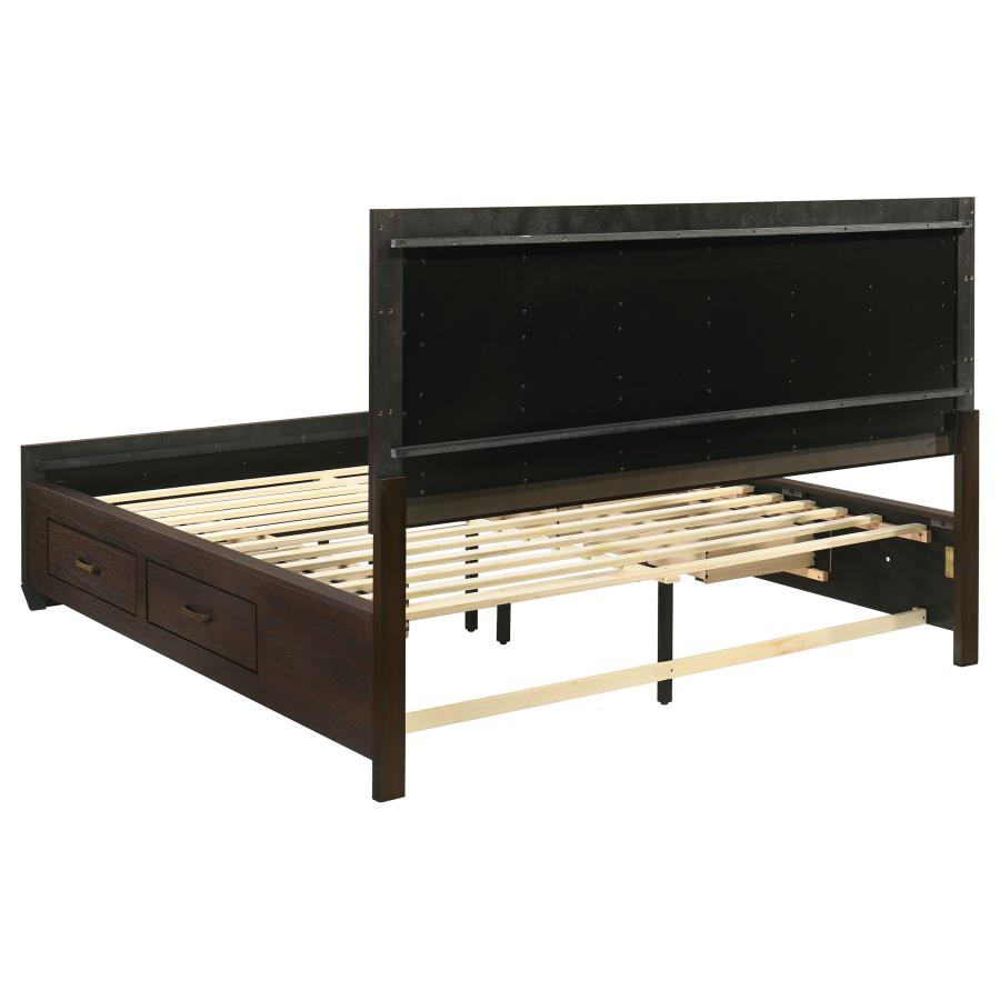 Kauffman 5-piece California King Storage Bedroom Set Dark Cocoa
