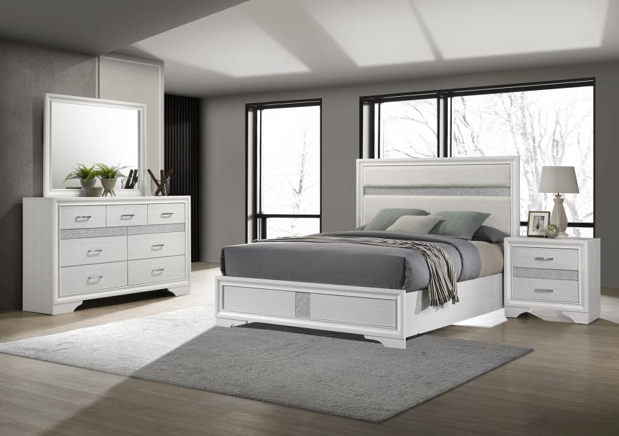 Miranda 4-piece Eastern King Upholstered Bedroom Set White
