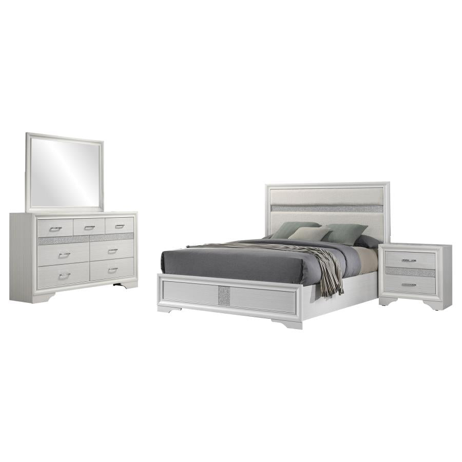 Miranda 4-piece Eastern King Upholstered Bedroom Set White