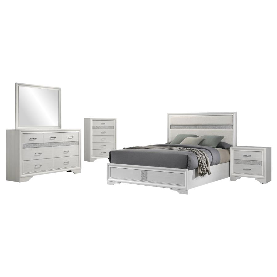 Miranda 5-piece Eastern King Upholstered Bedroom Set White