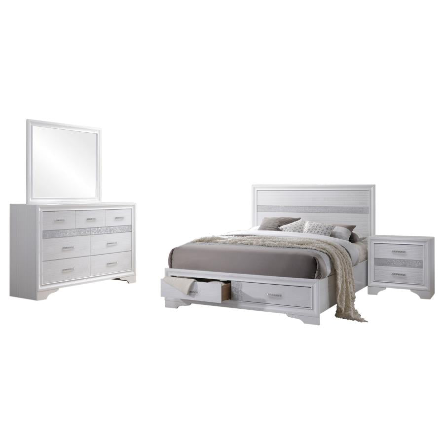 Miranda 4-piece California King Storage Bedroom Set White