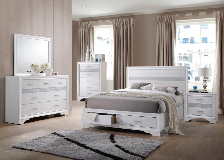 Miranda 5-piece California King Storage Bedroom Set White