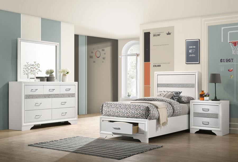 Miranda 4-piece Twin Storage Bedroom Set White