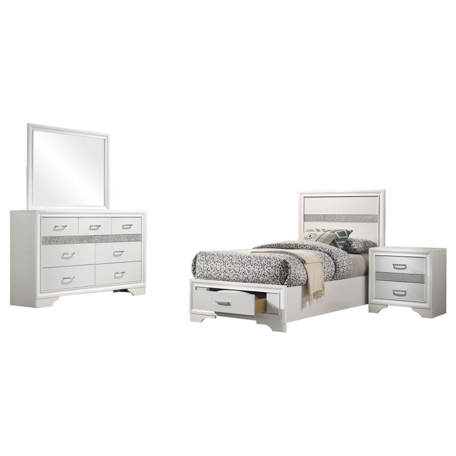 Miranda 4-piece Twin Storage Bedroom Set White