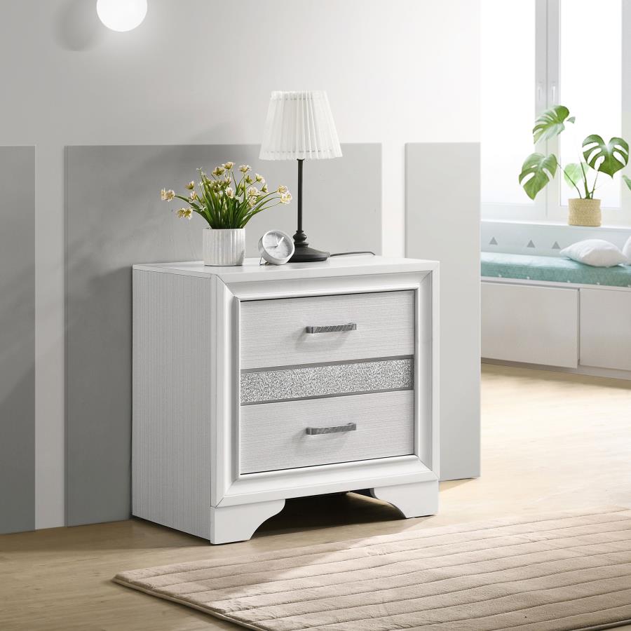 Miranda 2-drawer Nightstand Bedside Table White
