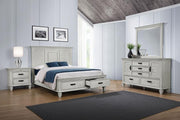 Franco 4-piece Eastern King Storage Bedroom Set Distressed White