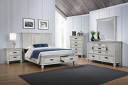 Franco 5-piece Queen Storage Bedroom Set Distressed White