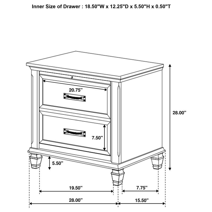 Franco 5-piece Queen Storage Bedroom Set Distressed White