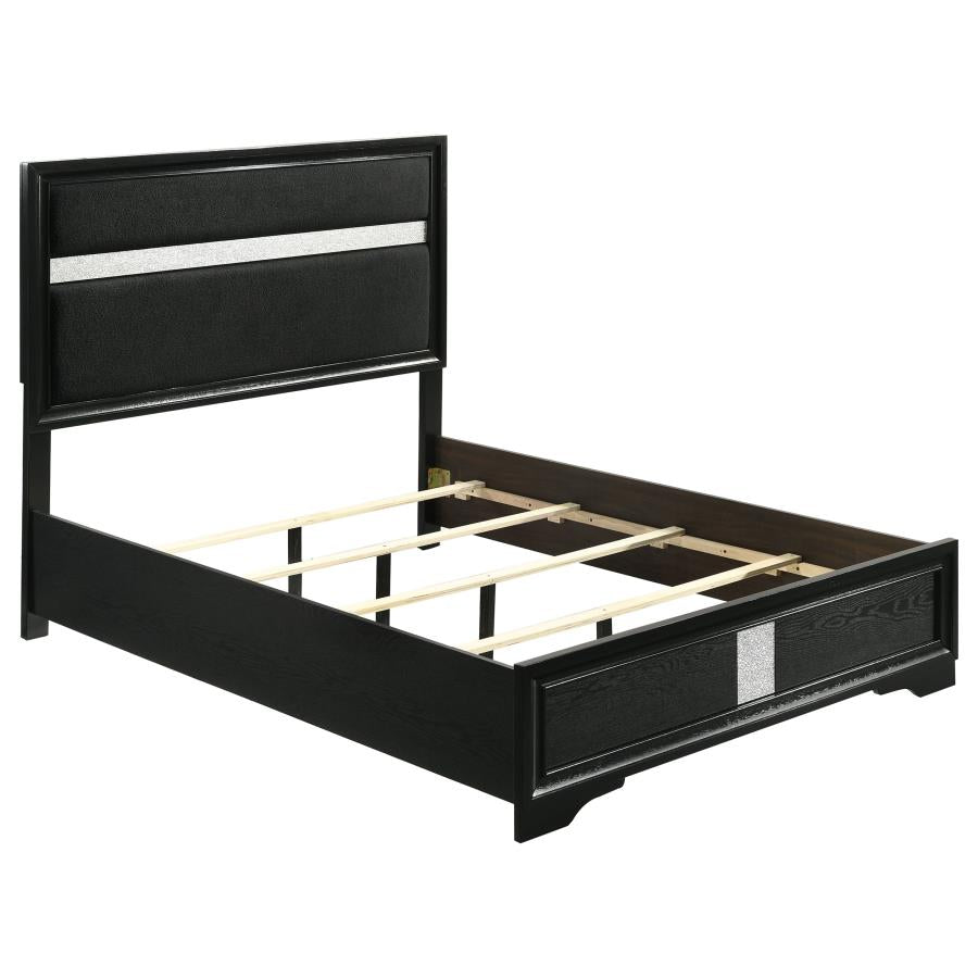 Miranda 54-inch Upholstered Full Panel Bed Black