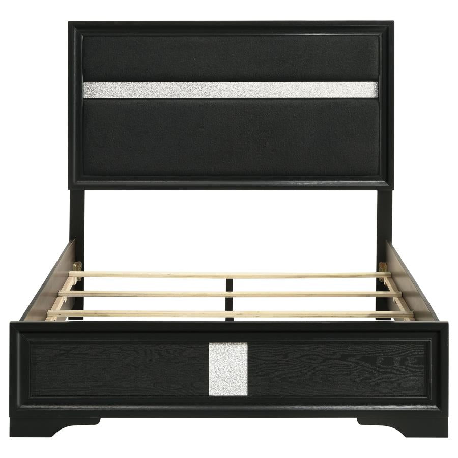 Miranda 54-inch Upholstered Full Panel Bed Black