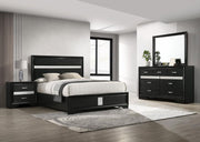 Miranda 4-piece Eastern King Upholstered Bedroom Set Black