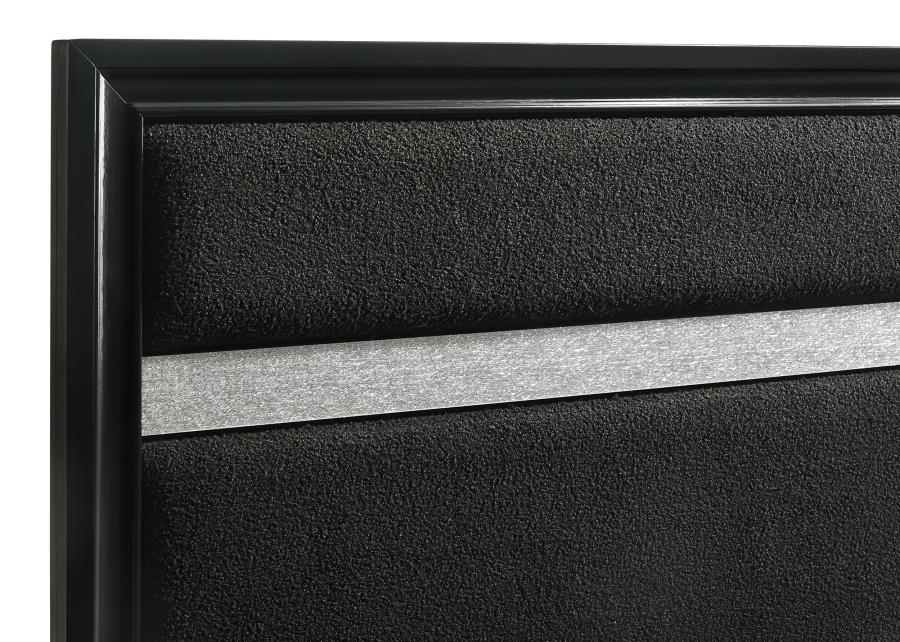 Miranda 4-piece California King Upholstered Bedroom Set Black