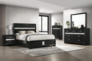 Miranda 5-piece California King Upholstered Bedroom Set Black