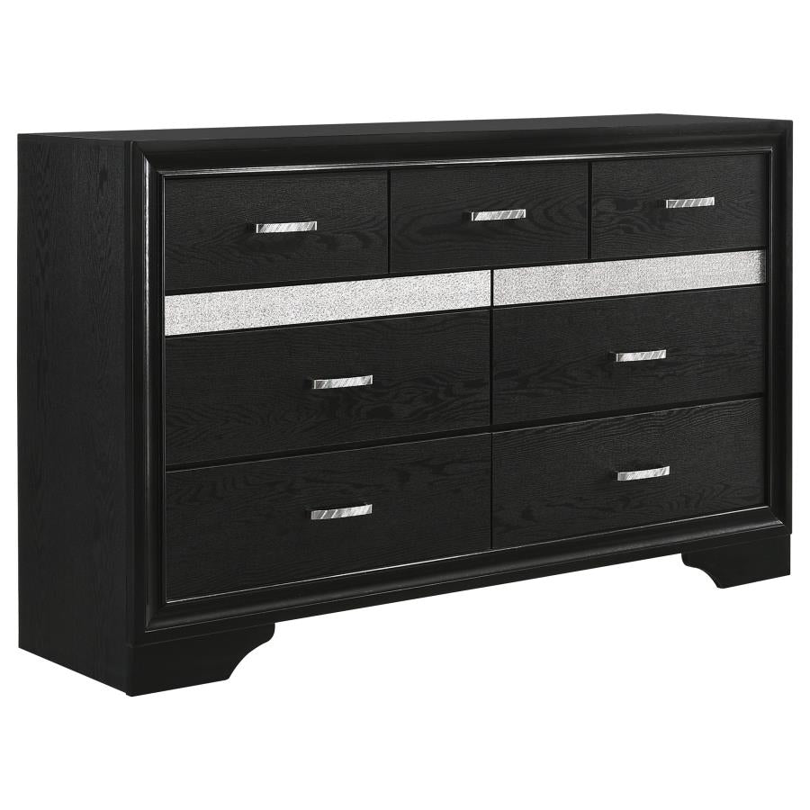 Miranda 5-piece California King Upholstered Bedroom Set Black