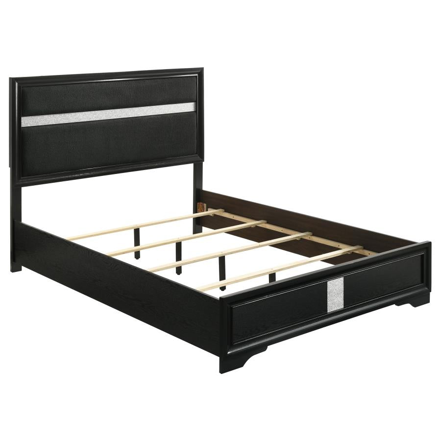 Miranda 4-piece Queen Upholstered Bedroom Set Black