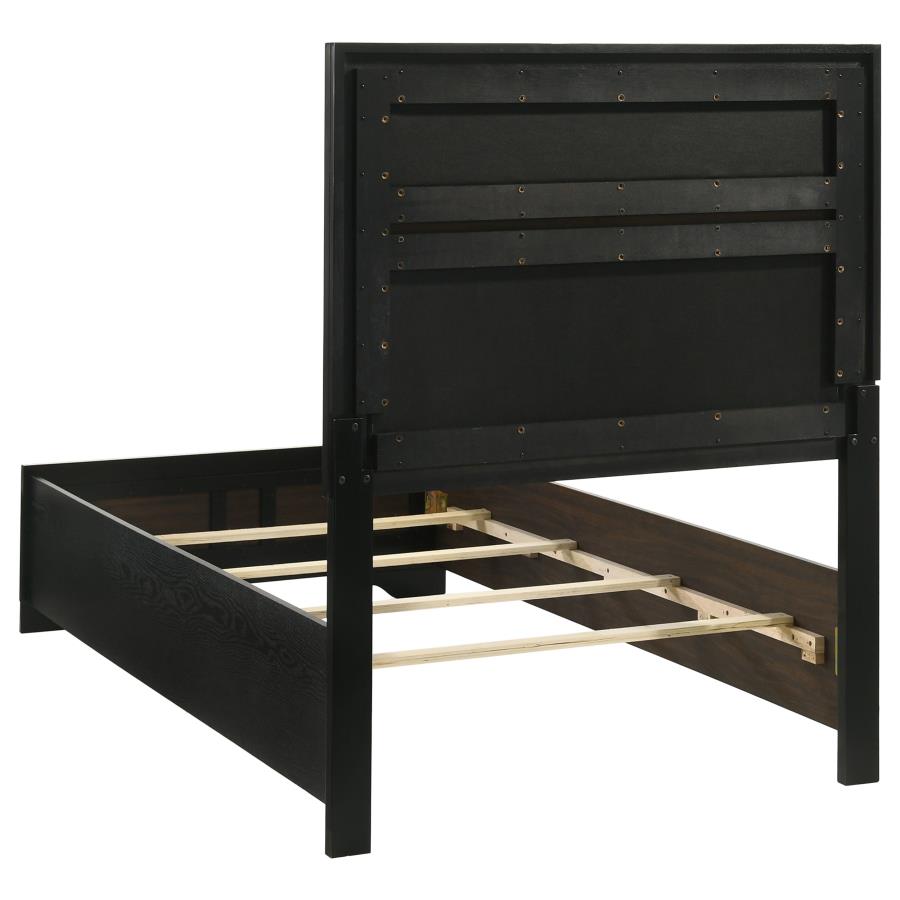 Miranda 4-piece Twin Upholstered Bedroom Set Black