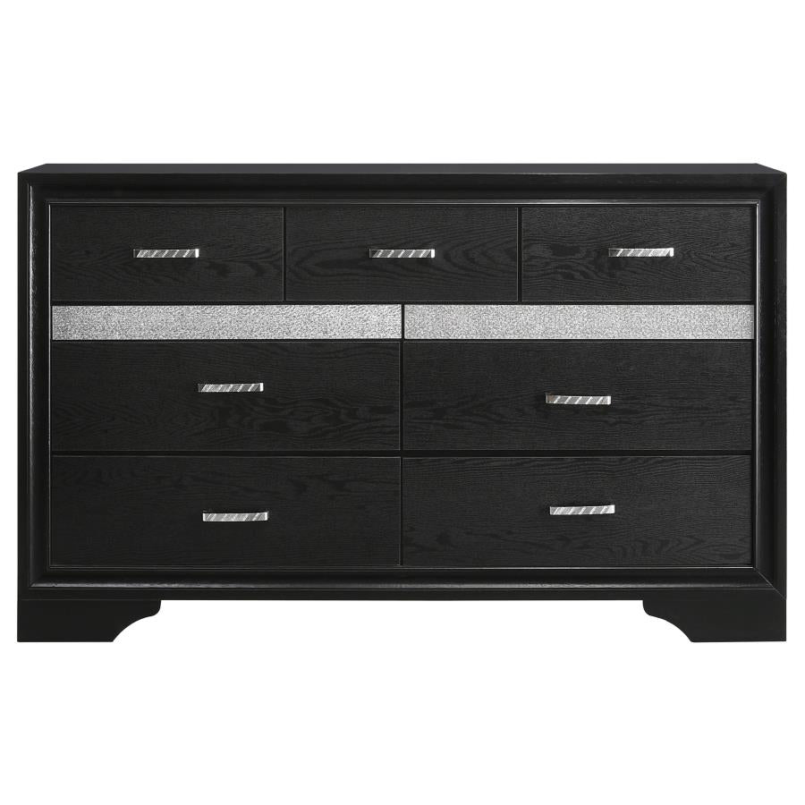 Miranda 4-piece Twin Upholstered Bedroom Set Black