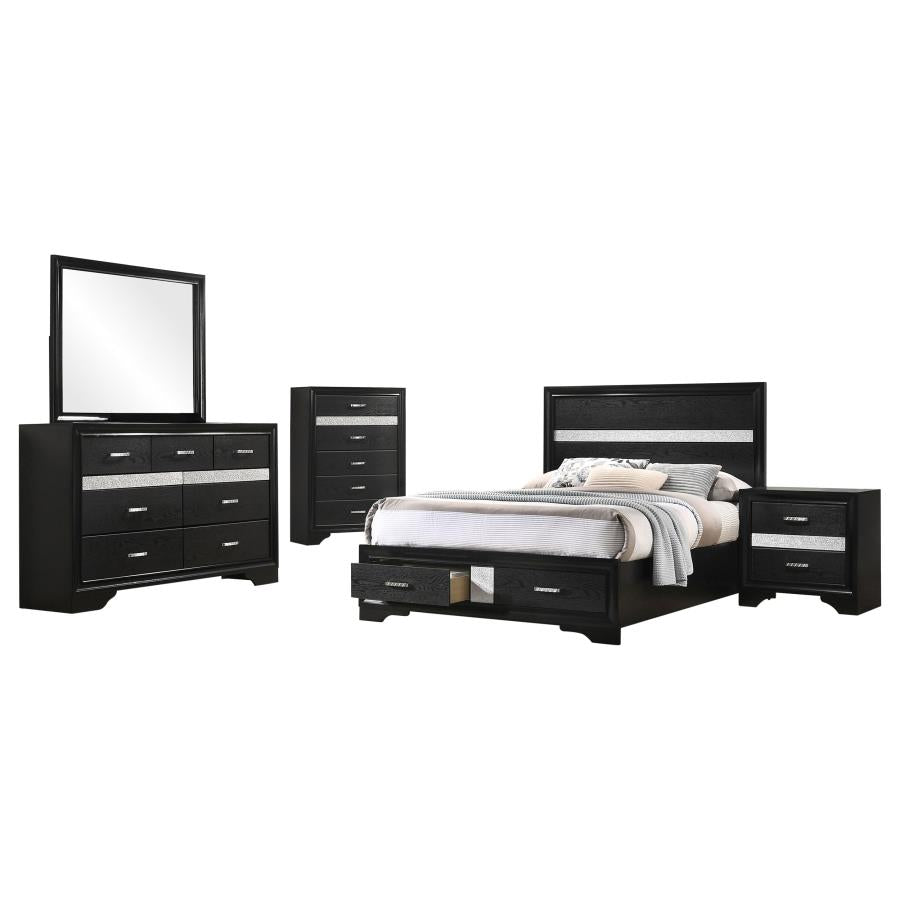 Miranda 5-piece Full Storage Bedroom Set Black