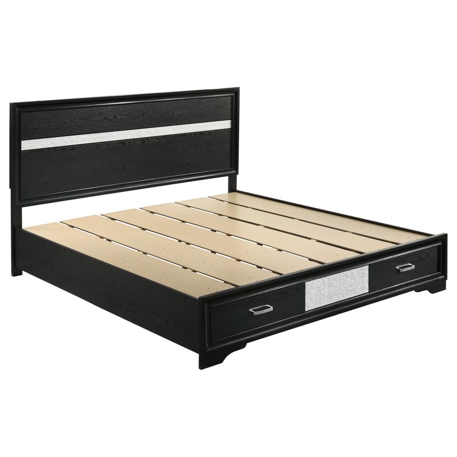Miranda 4-piece Eastern King Storage Bedroom Set Black