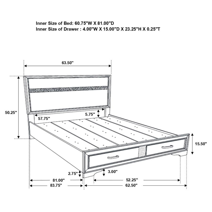 Miranda 4-piece Queen Storage Bedroom Set Black