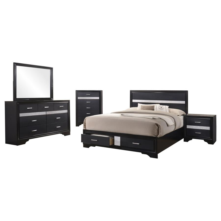Miranda 5-piece Queen Storage Bedroom Set Black