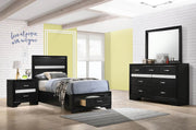 Miranda 4-piece Twin Storage Bedroom Set Black