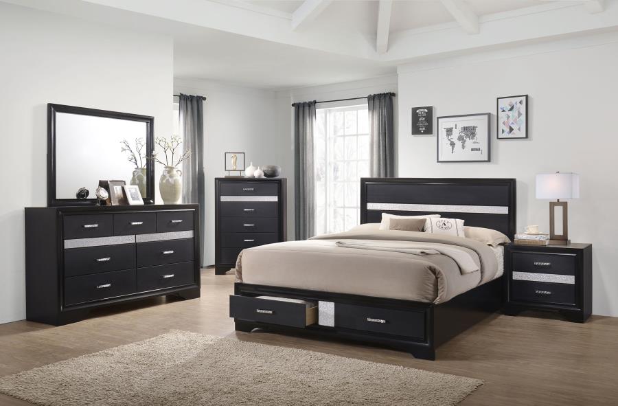 Miranda 3-drawer Nightstand Black